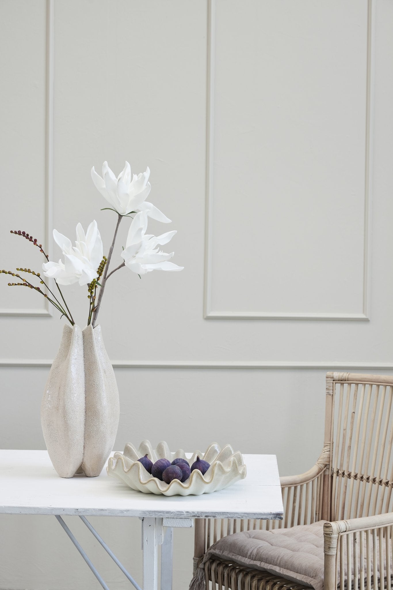 FloraVale 100x37.0x17.0 cm. White artificial