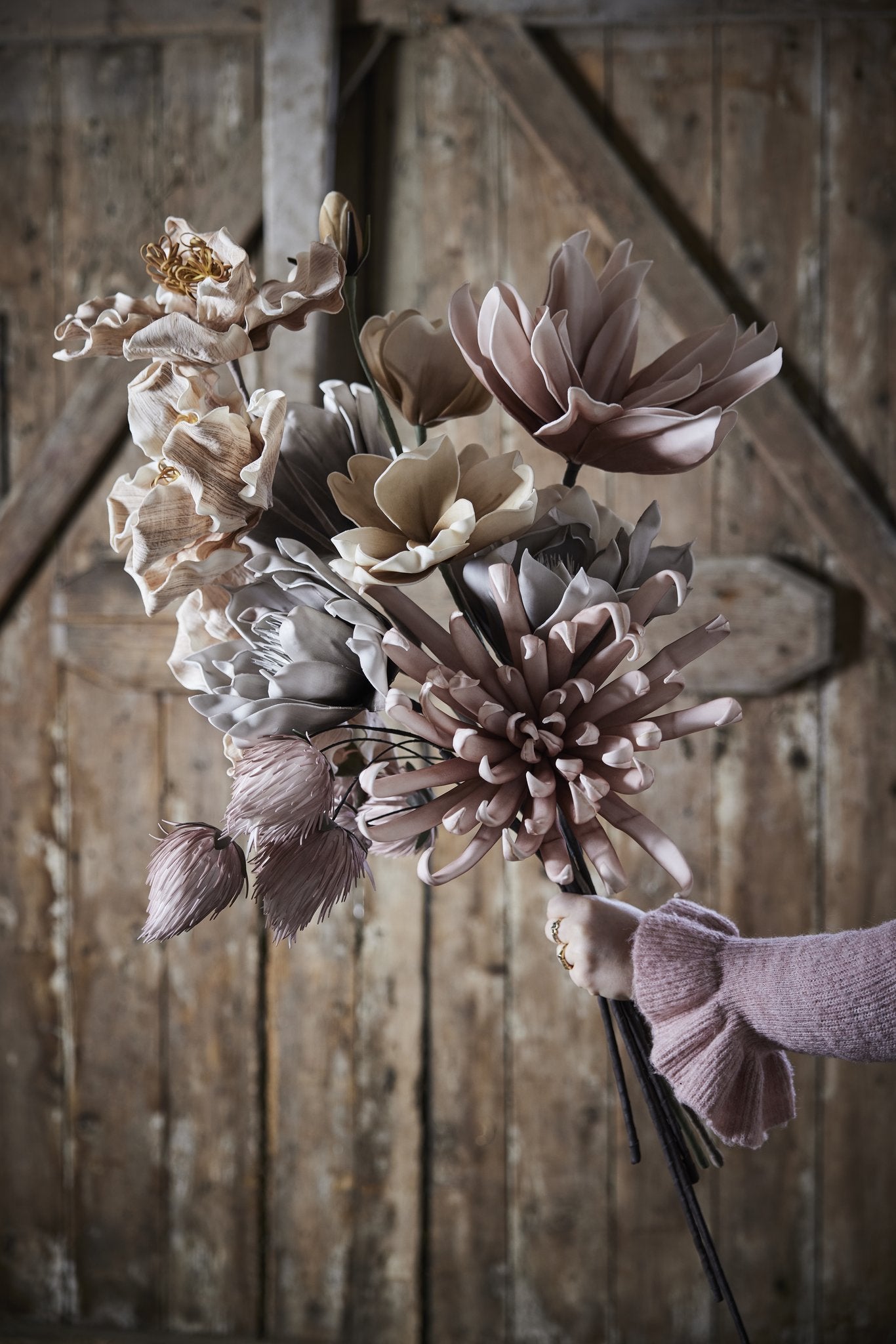 FloraVale 100x17.0x5.5 cm. Rose/Off White artificial