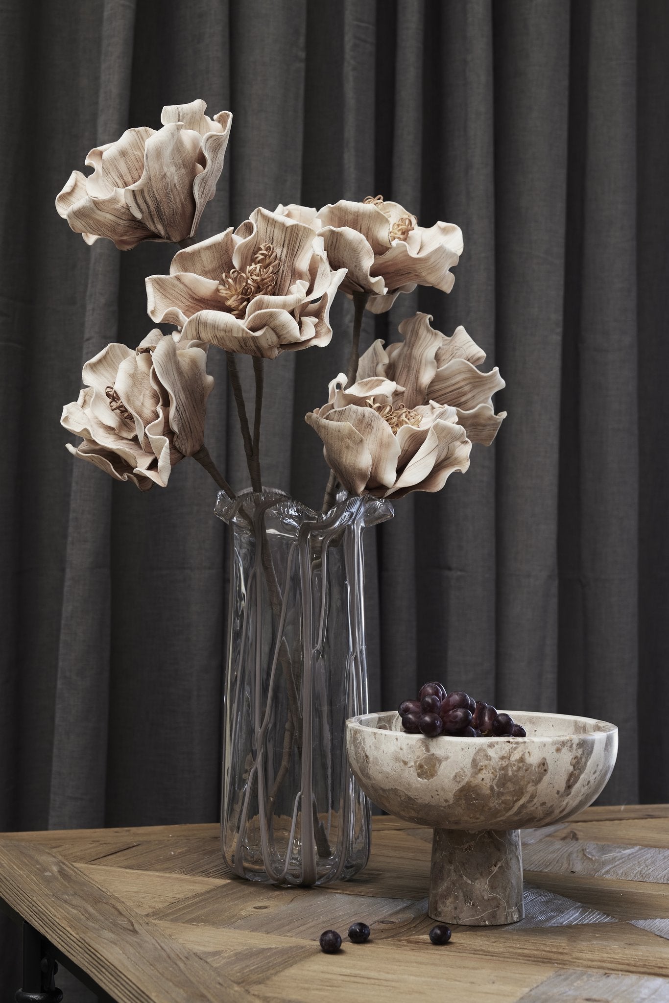 FloraVale 100x35.0x20.0 cm. Linen/Rose artificial
